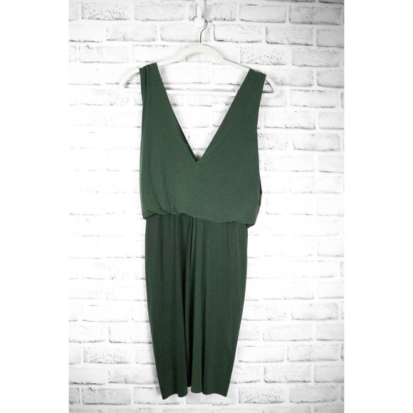 Misa Los Angeles Green Jersey Knit Sleeveless Cocktail Mini Dress Small Party - Picture 8 of 10